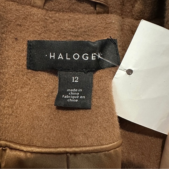Halogen Camel Wool-Blend Coat Women’s Size 12 NWT - Picture 11 of 16